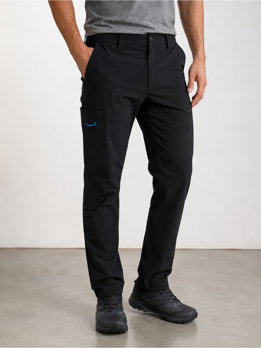 Men’s Amazon Black Cargo Utility Pants – Multi Pocket Work Pants Size Large